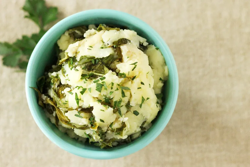 garlic olive oil kale mashed potatoes